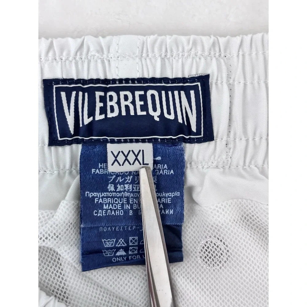 Vilebrequin Men's Swim Trunks 3XL White Green Sea Turtle Luxury Bulgaria 0686